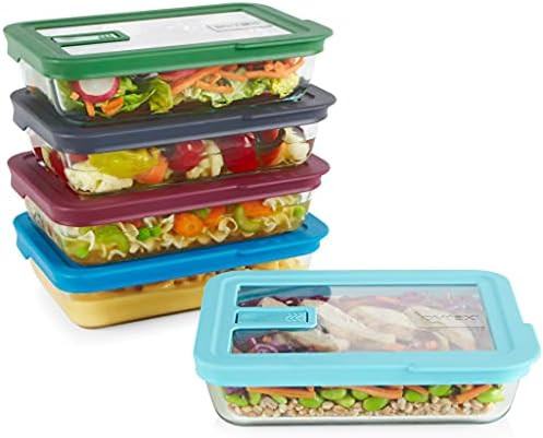 Pyrex No Leak 3 Cup Meal Prep Storage Set, 10-piece | Amazon (US)