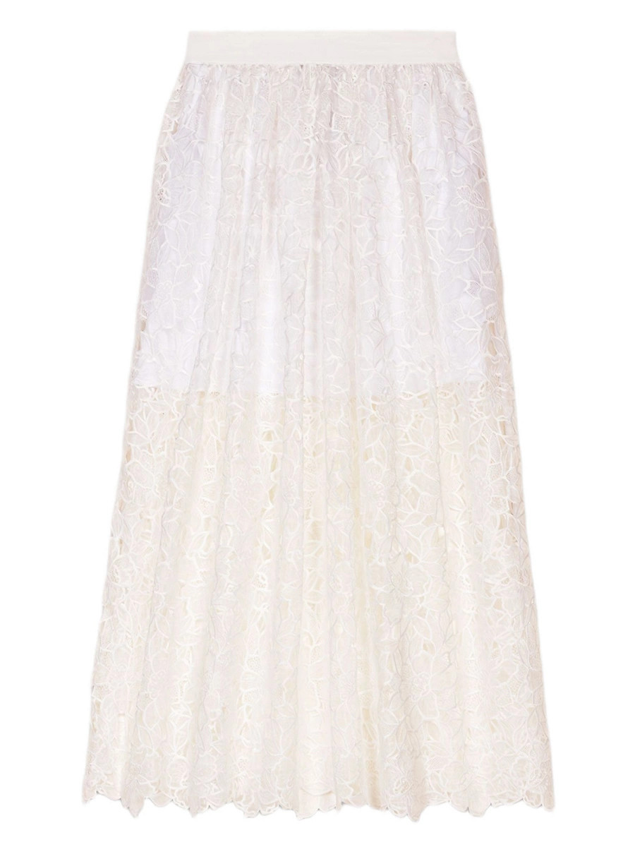 Women's Floral Lace Maxi Skirt - White - Size 6 | Saks Fifth Avenue