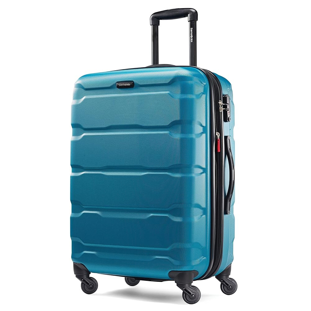 Samsonite Omni PC Hardside Expandable Luggage with Spinner Wheels, Caribbean Blue, Checked-Medium... | Amazon (US)
