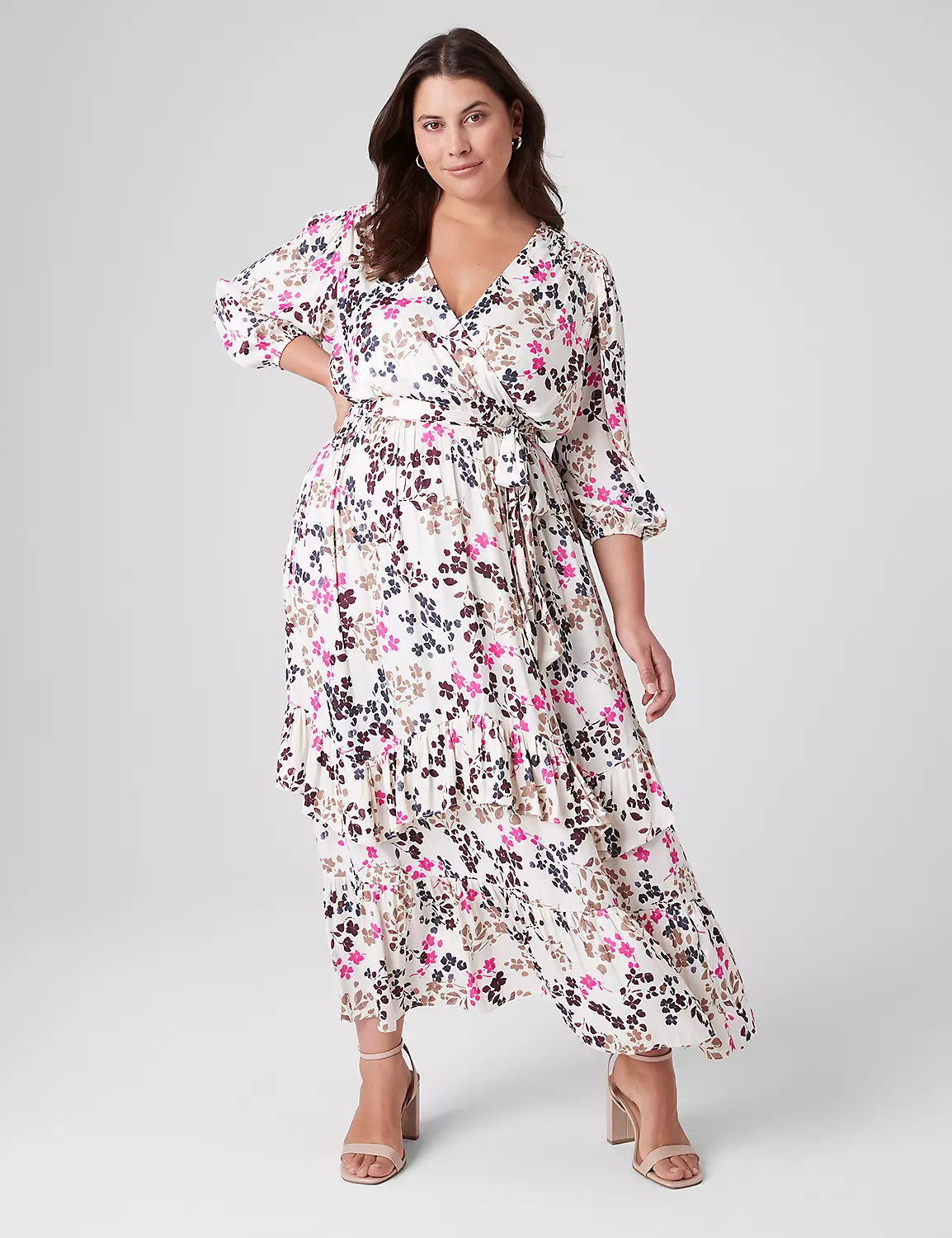 3/4 Sleeve Flounce-Hem Midi Dress | LaneBryant | Lane Bryant (US)