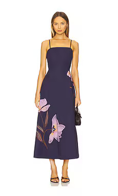 Cleobella Riley Ankle Dress in Moresco Navy Print from Revolve.com | Revolve Clothing (Global)