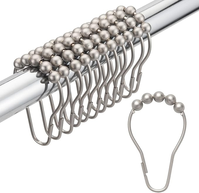 Titanker Shower Curtain Rings, Rust-Resistant Metal Shower Curtain Hooks for Curtain Shower Rings... | Amazon (US)