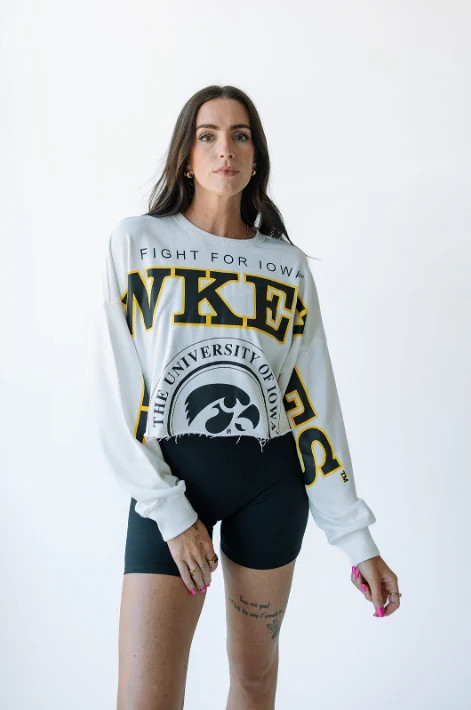 Iowa Phipps Split Sleeve Cropped Longsleeve | Gameday Social