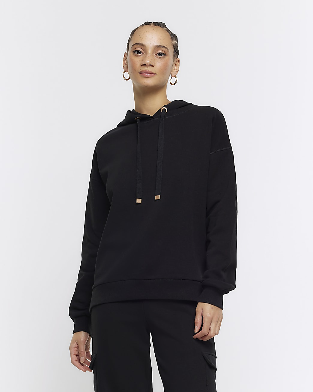 Black plain hoodie | River Island (UK & IE)