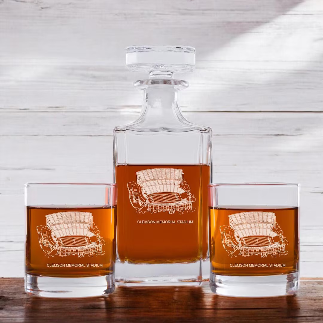 Stadium Whiskey Decanter, Whiskey Rocks Glasses, Personalized Etched, Dads' Gifts {item#760} - Et... | Etsy (US)