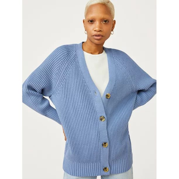 Free Assembly Women's V-Neck Cardigan Sweater | Walmart (US)