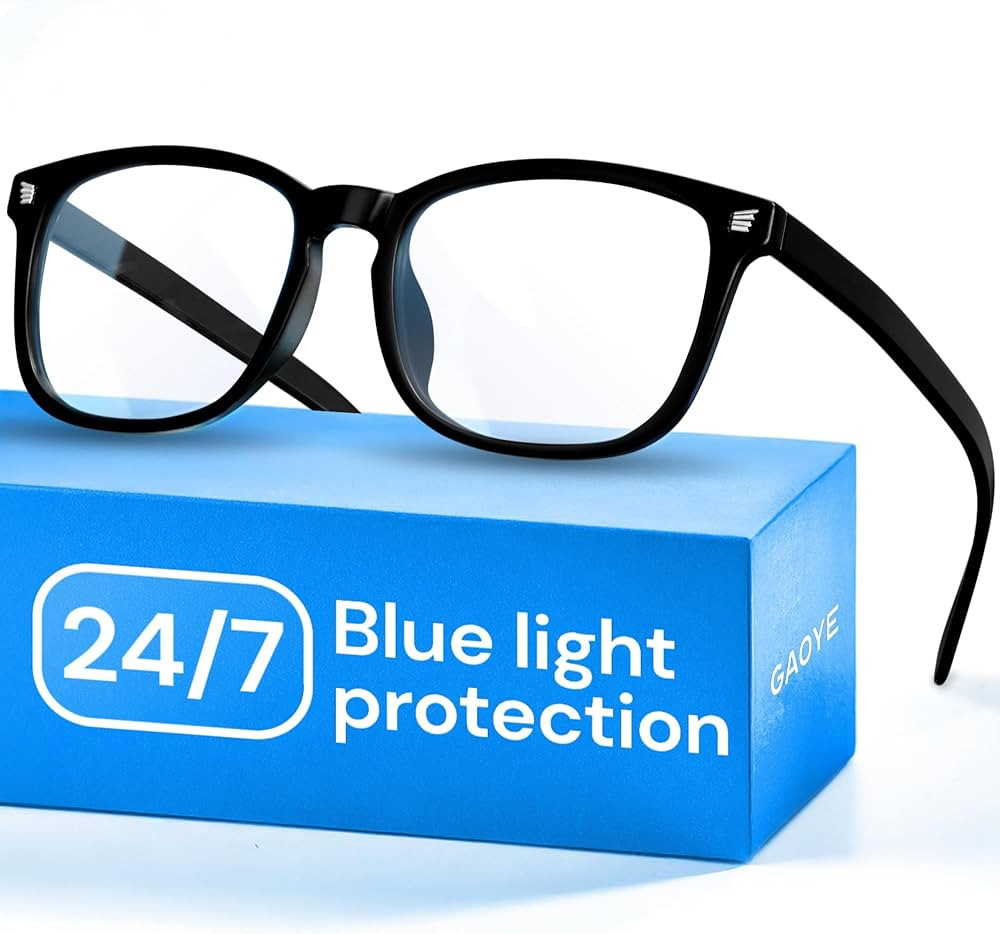 Gaoye Black Blue Light Glasses for Computer & Gaming - Anti UV Ray Lenses, Scratch-Resistant & Co... | Amazon (US)