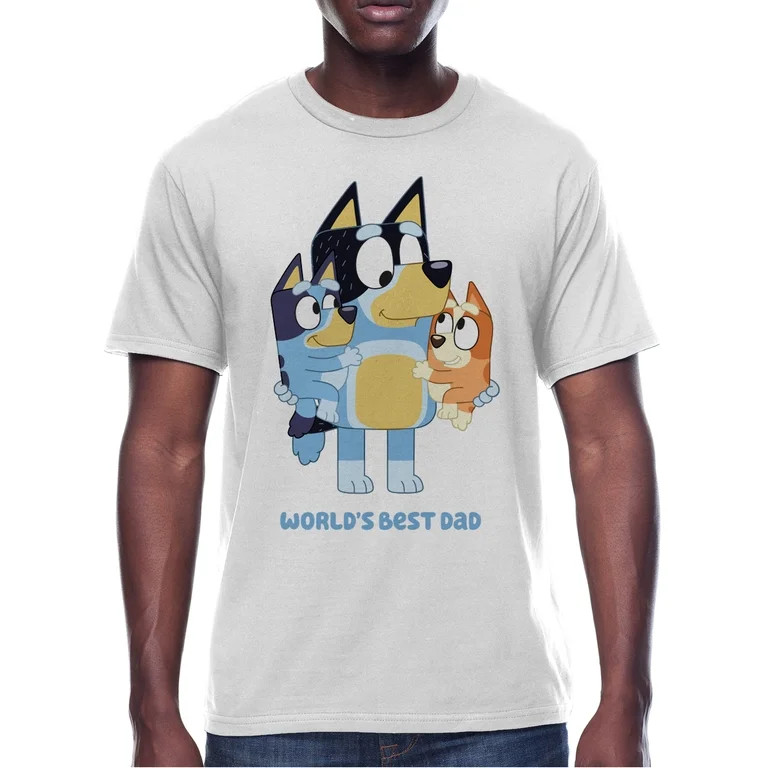Bluey, Mens Graphic Tee, Worlds Best Dad, Sizes S-3XL | Walmart (US)