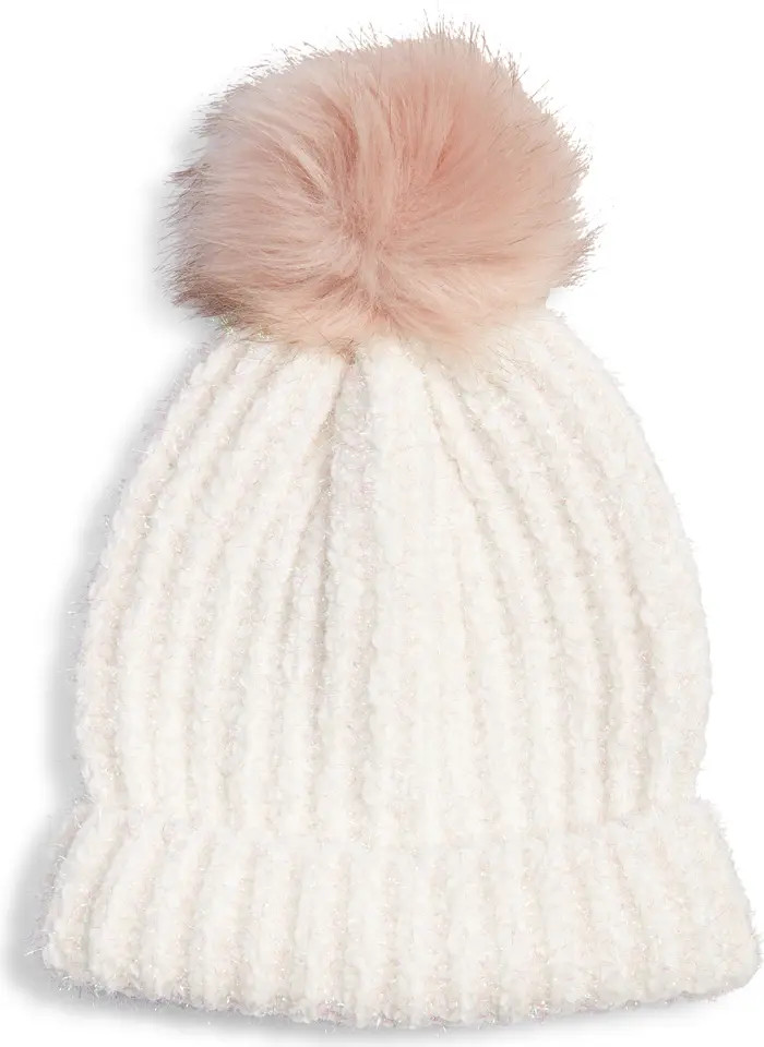 BP. Rib Beanie with Faux Fur Pom | Nordstrom | Nordstrom