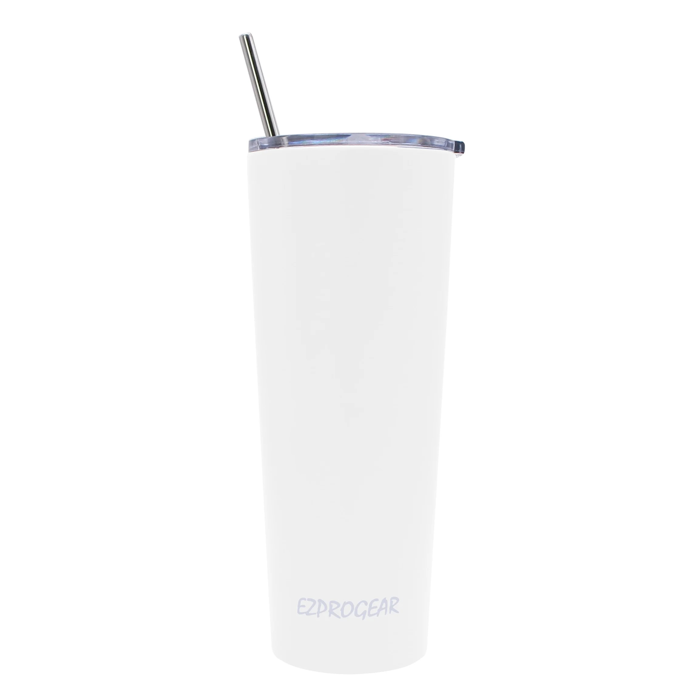 Ezprogear 26 oz White Stainless Steel Skinny Tumbler Double Wall Vacuum Insulated Iced Coffee Tra... | Walmart (US)