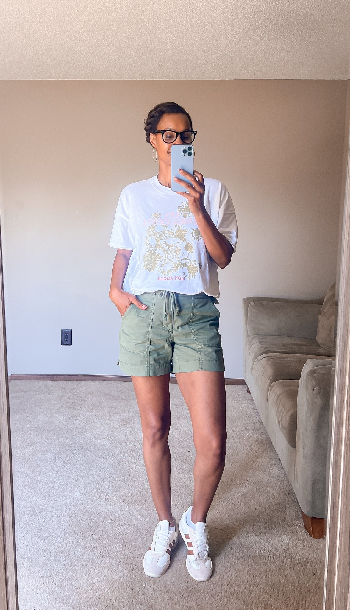 Simple utility shorts from @kohls  and the five dollar tee I found at American Eagle.

#LTKootd #LTKOver40 #LTKTall