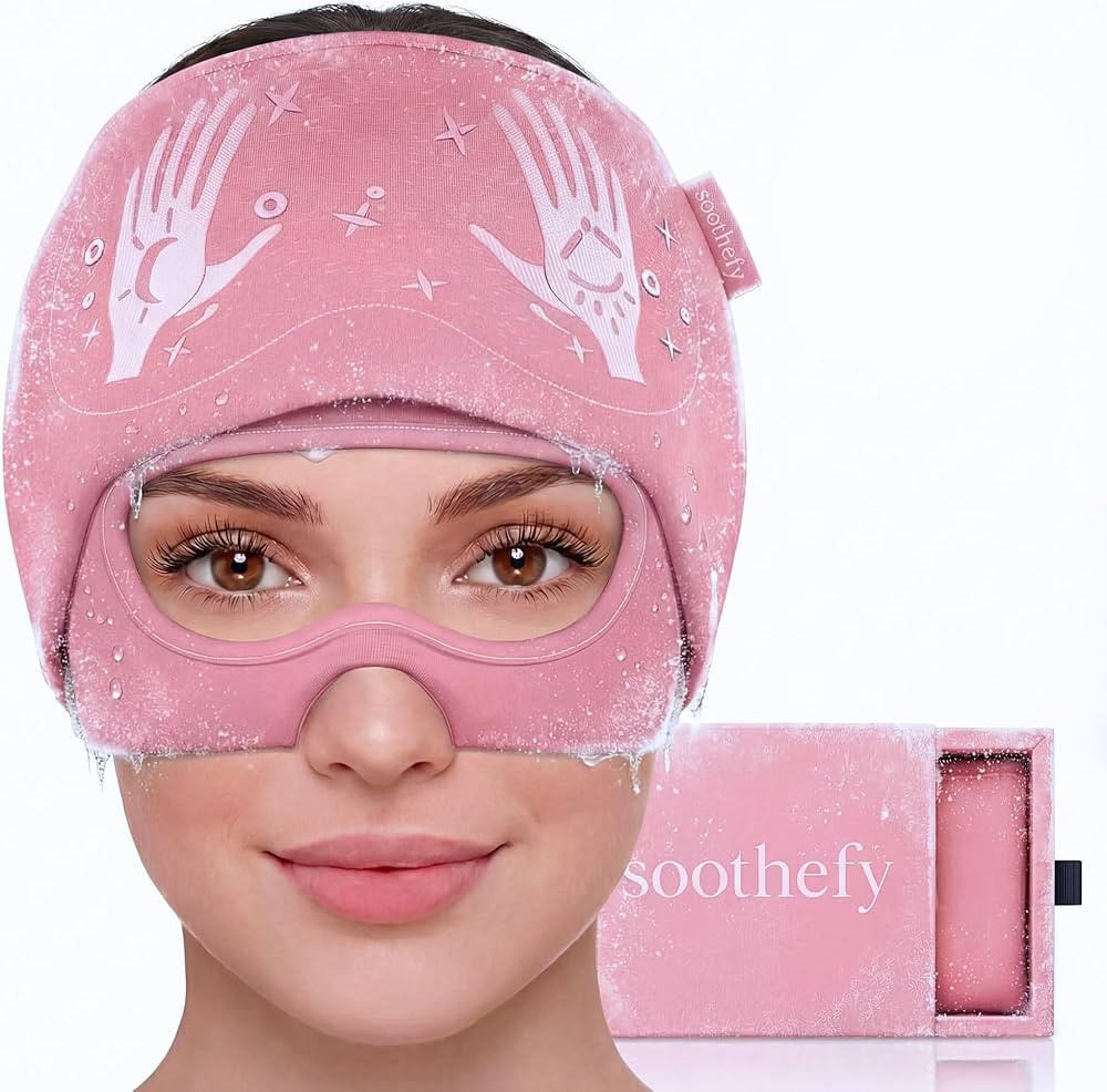 Migraine Relief Cap with Slide-Up Eye Mask - Patent Pending - Headache Relief Hat for Hangover, S... | Amazon (US)