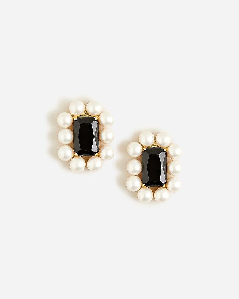 Crystal and pearl statement studs | J.Crew US