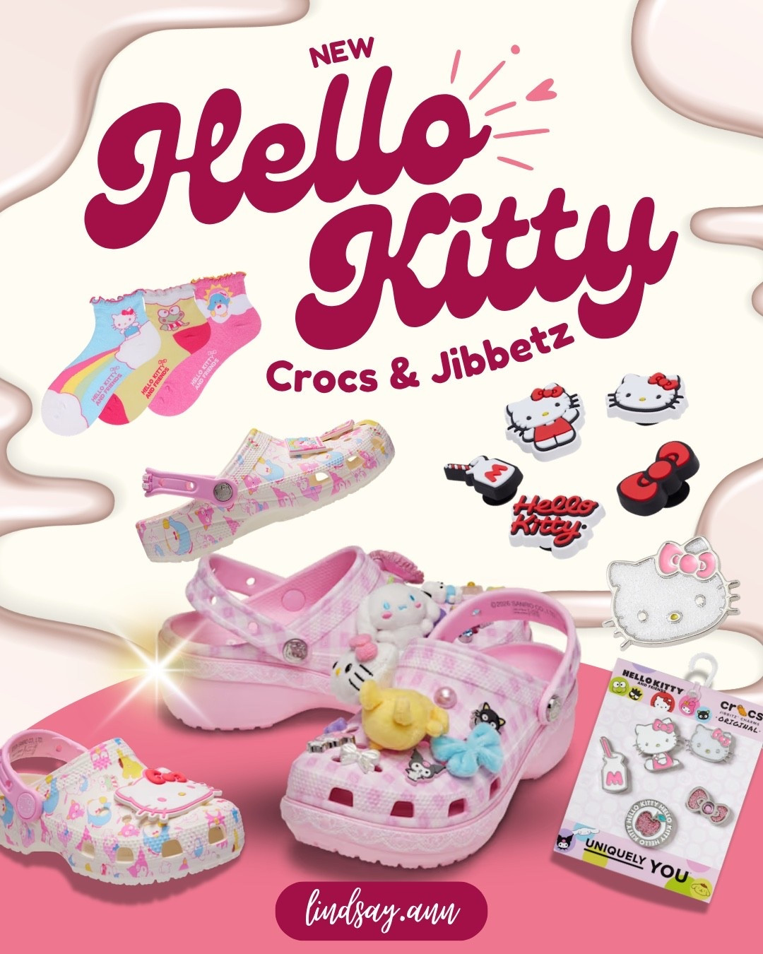 💗 New Hello Kitty Crocs & charms have officially landed and they’re giving major Y2K vibes ✨ shop all at the 🔗!