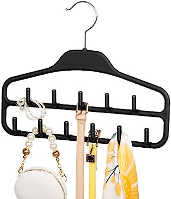 SMARTAKE Belt Hanger, 360 Degree Rotating Tie Rack with Hooks, Non-Slip Durable Hanging Closet Or... | Amazon (US)