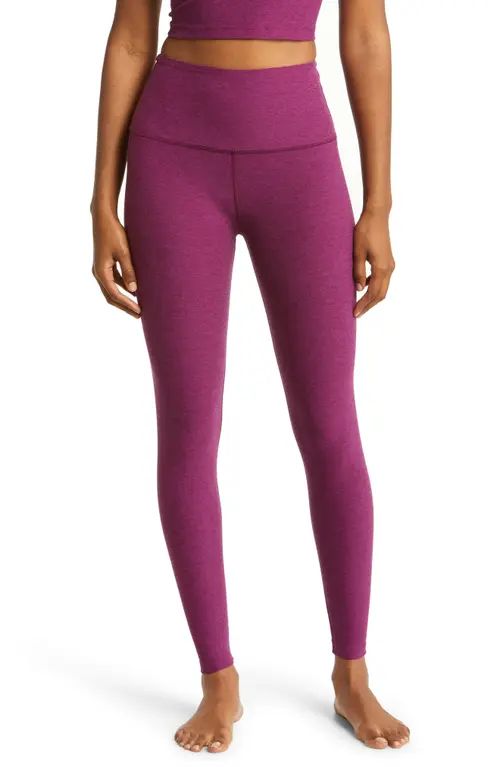 Beyond Yoga Caught in the Midi High Waist Leggings in Aubergine-Beet at Nordstrom, Size X-Small | Nordstrom