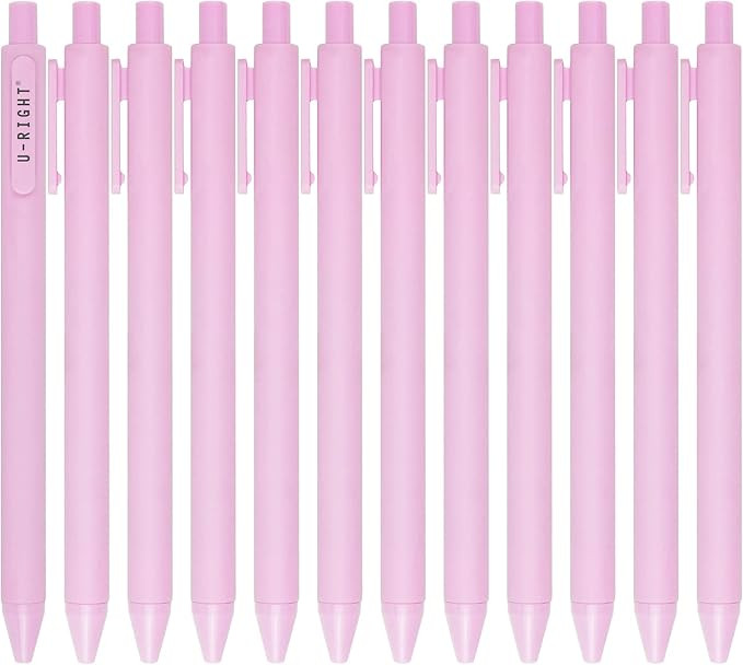 12 Pcs Gel Ink Pens Black Ink 0.5 mm Fine Point Smooth Writing Cute Pens for Office School (Light... | Amazon (US)