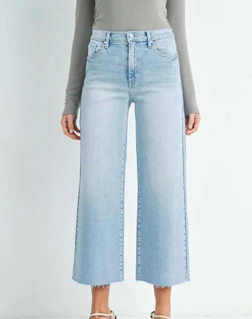 Just Black Scissor Cut Wide Leg Denim Light Wash / 30 | ish Boutique
