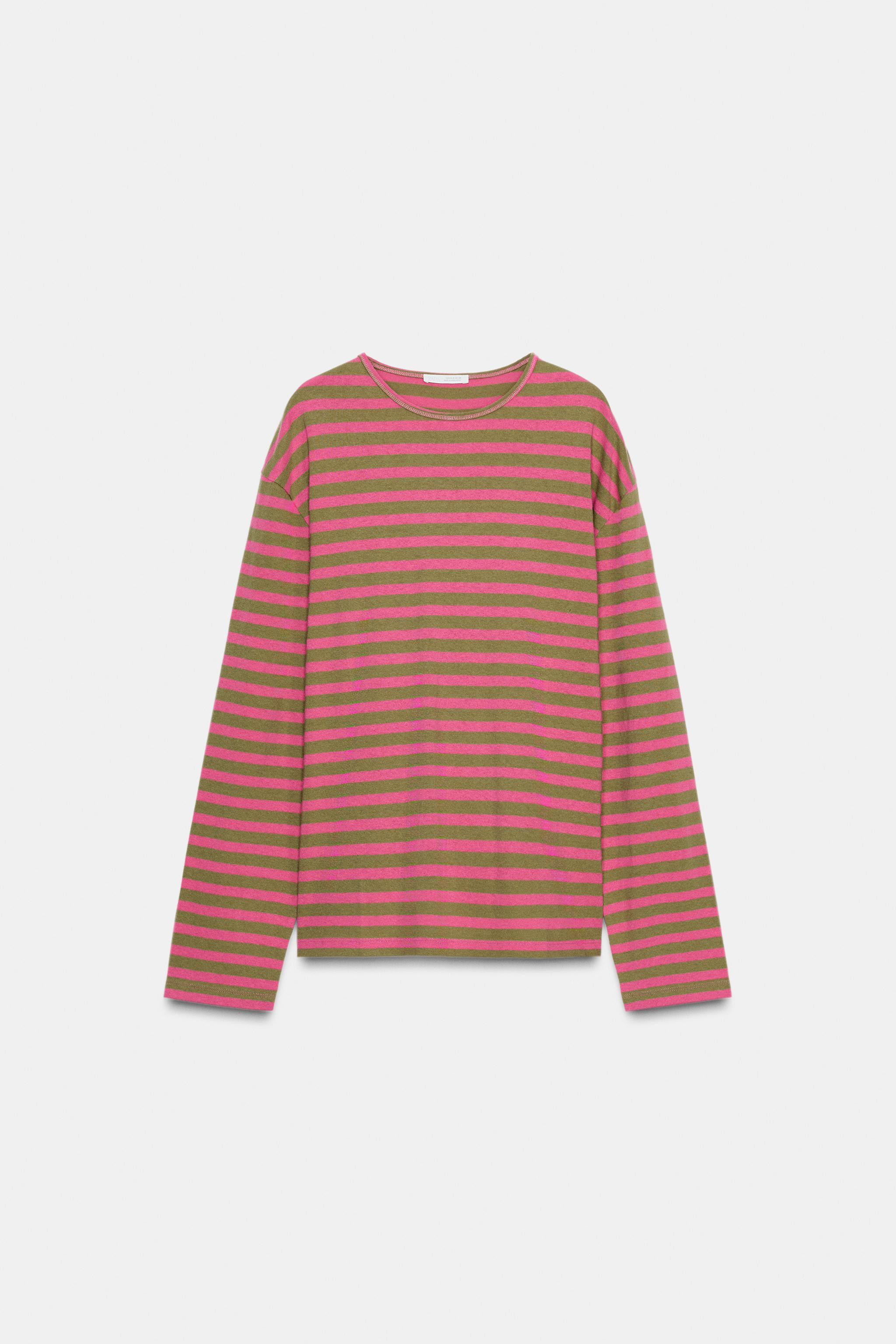 STRIPED LONG SLEEVE T-SHIRT | Zara Canada