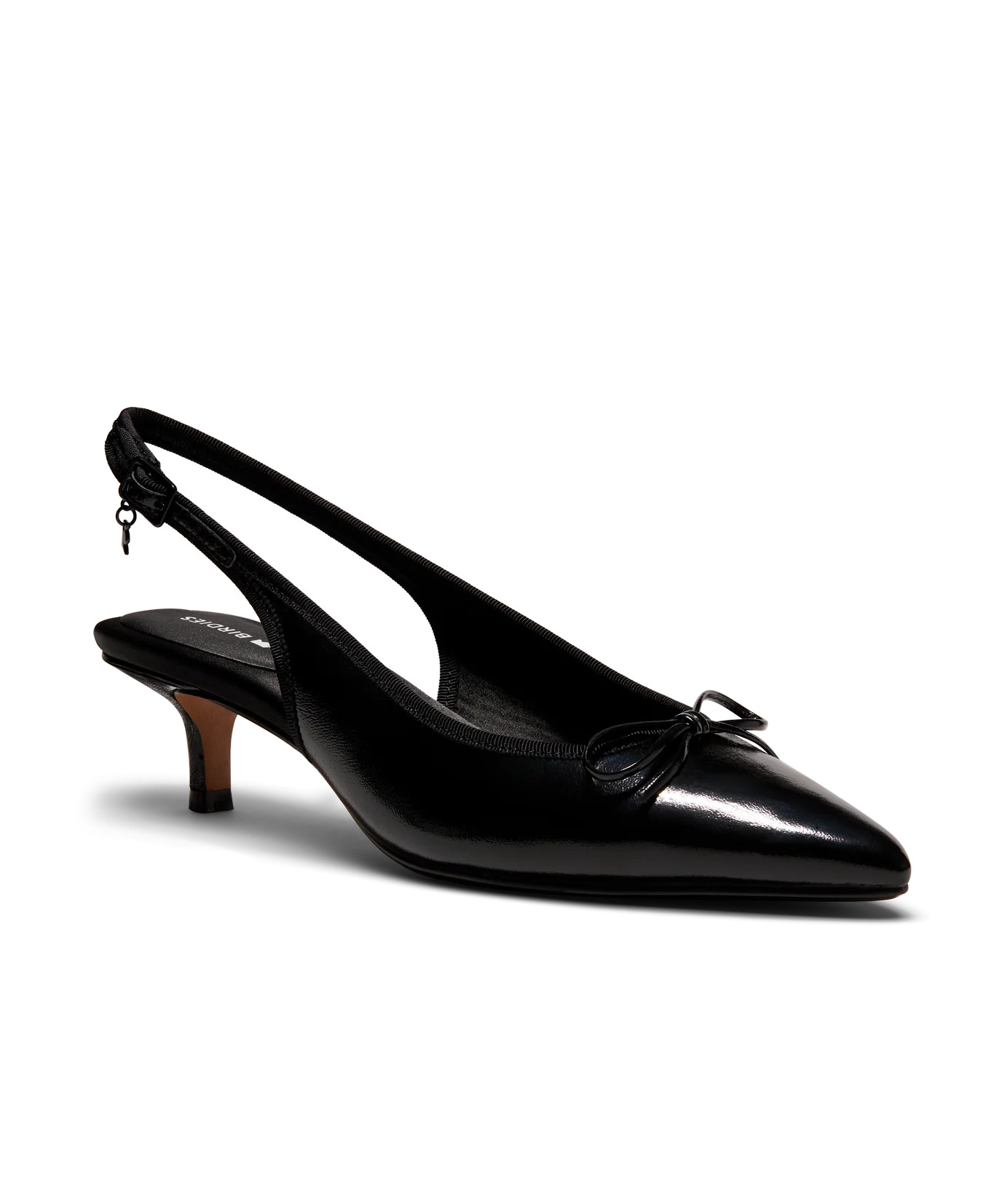 The Goldfinch Kitten Heel - Black Patent Leather | Birdies