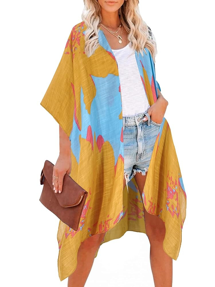 Breezy Lane Kimonos for Women Swimsuit Coverups Beach Cover Up Swimwear Cardigan Summer | Amazon (US)
