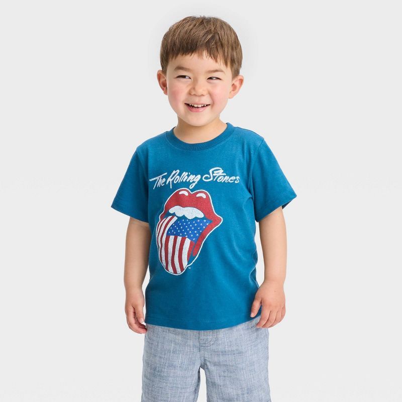 Toddler Boys' The Rolling Stones Printed T-Shirt - Blue | Target