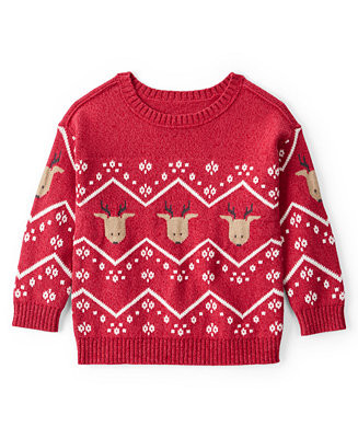 Toddler Boys Christmas Reindeer Fair Isle Long Sleeve Sweater | Macy's