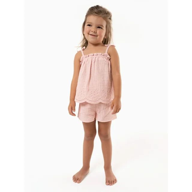 Modern Moments by Gerber Toddler Girl Gauze Outfit Set, 2-Piece, Sizes 12M-5T | Walmart (US)