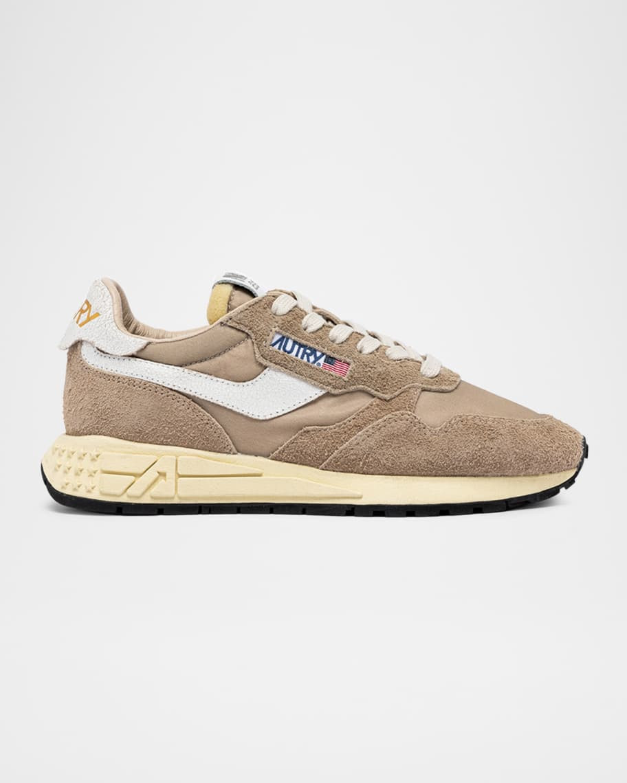 AUTRY Reelwind Mixed Leather Retro Trainer Sneakers | Neiman Marcus