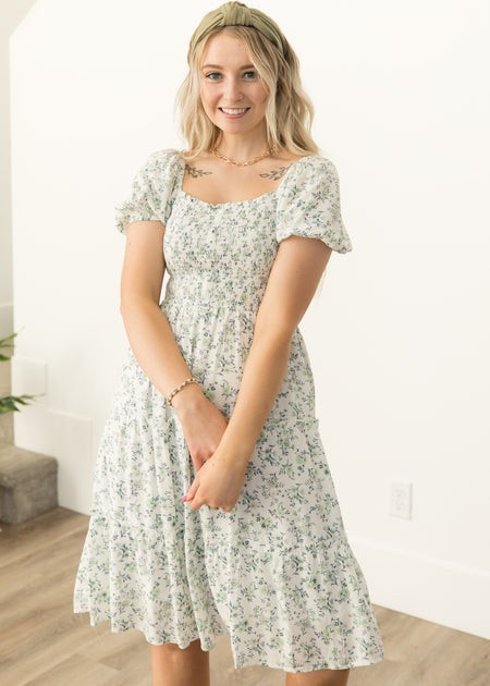 In Bloom Ivory Floral Smocked Dress | My Sister's Closet Boutique