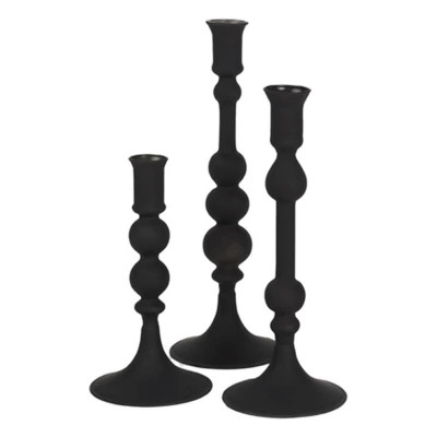 Mercana Haute Matte Black Blown Glass Candlestick | Scheels
