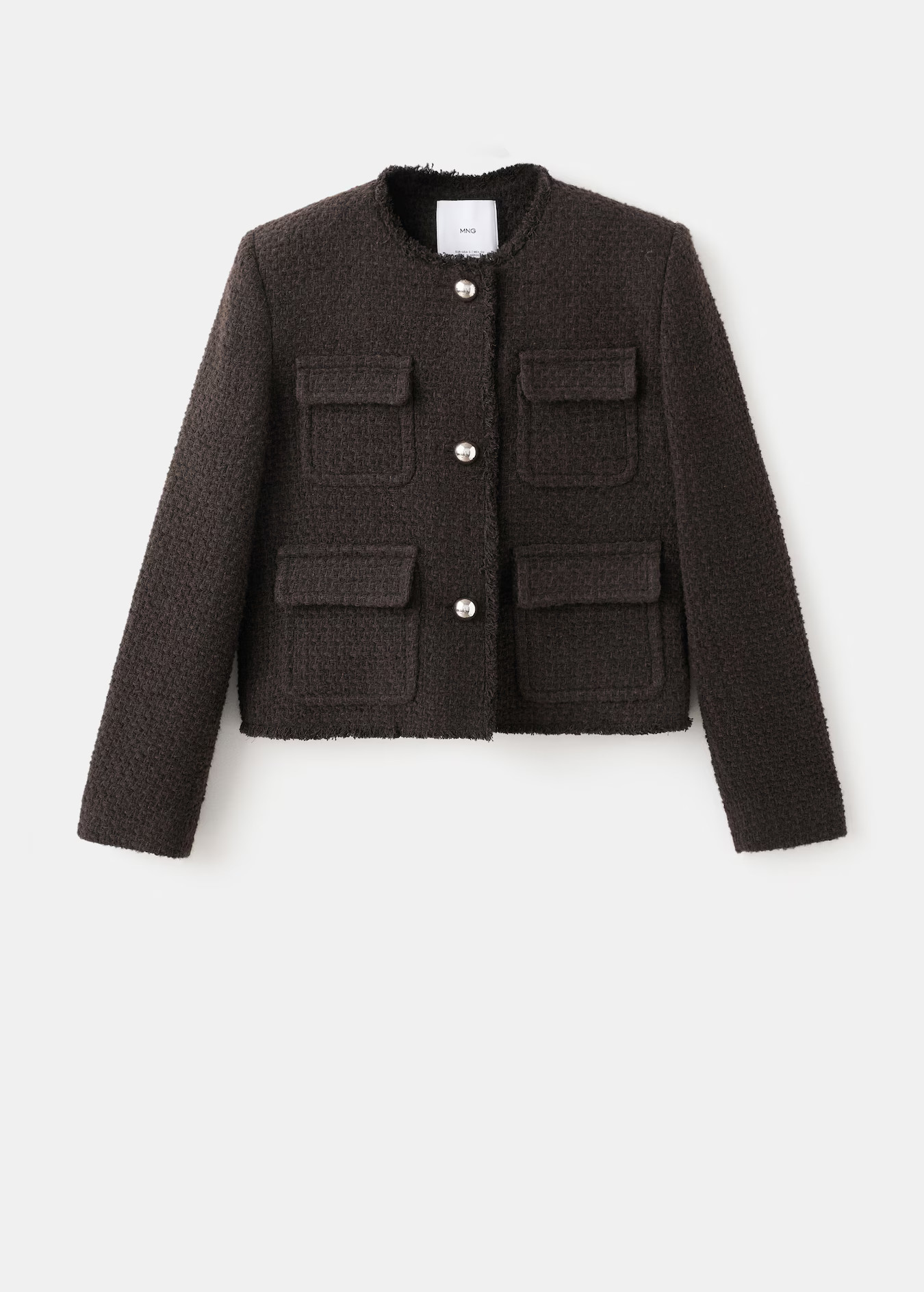 Tweed jacket with frayed ends | MANGO (UK)