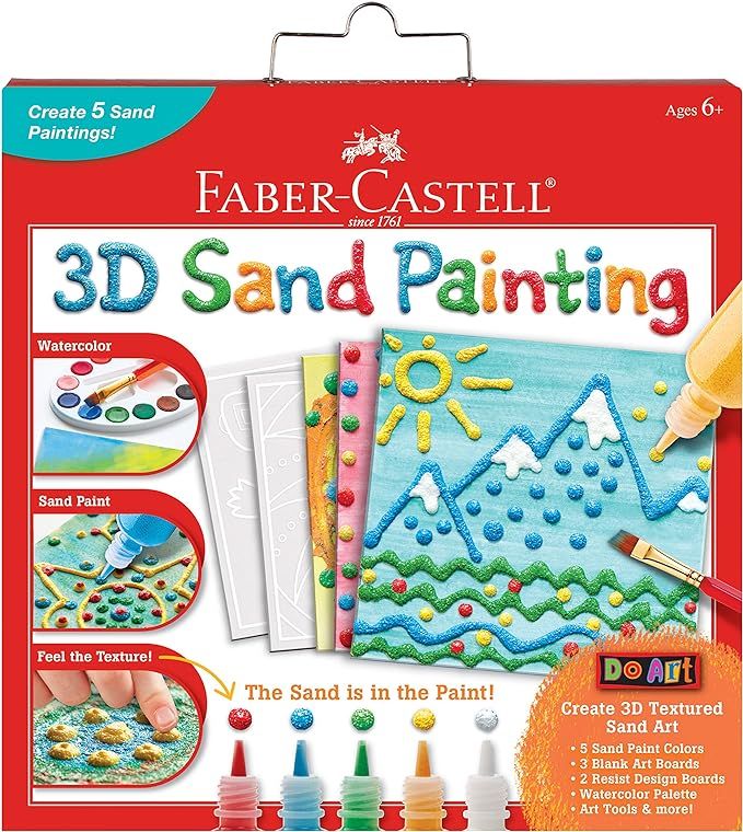 Faber-Castell 3D Sand Painting Kit for Kids: Create 5 Sand Art Pictures, DIY Arts and Crafts for ... | Amazon (US)