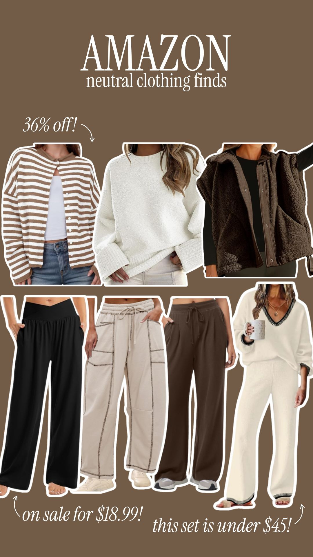 Neutral Clothing Finds from Amazon!!

winter fashion, watchnow, new arrivals, sweater, loungewear, matching set, finds under 50, gifts for her, dede raad 

 #LTKSeasonal #LTKFindsUnder50 #LTKFindsUnder100