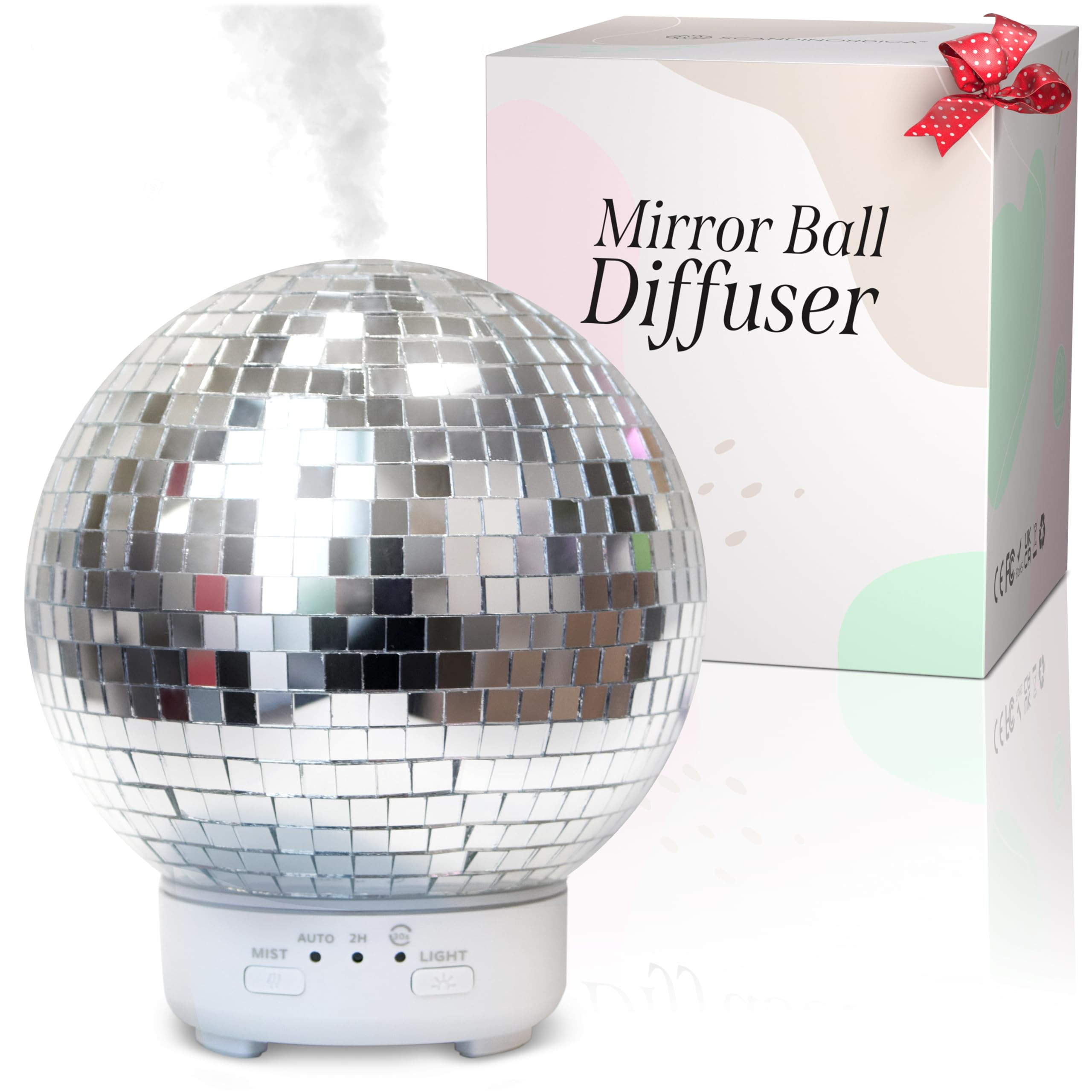 Mirror Ball Diffuser – Cute Essential Oil Diffuser and Humidifier for Home, 2 Timer Modes, Mirr... | Amazon (US)