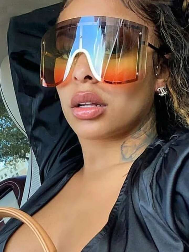 1pc Oversized Rimless Fashionable Y2k Futuristic Fashion Glasses Street Shades Beach Accessories ... | SHEIN