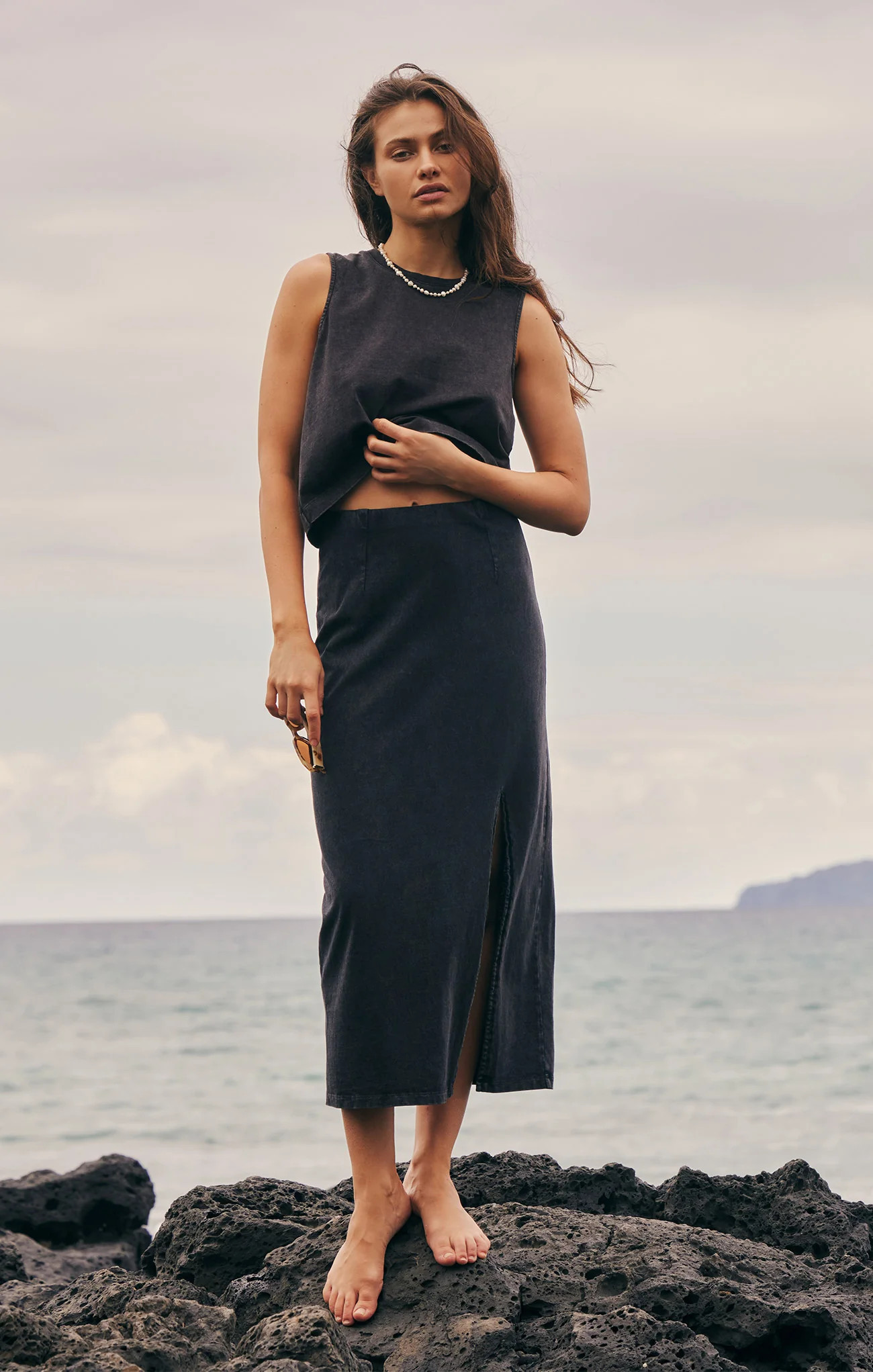 Z SUPPLY Women's Shilo Knit Skirt, Black, Extra Large, 100% Cotton | Z Supply