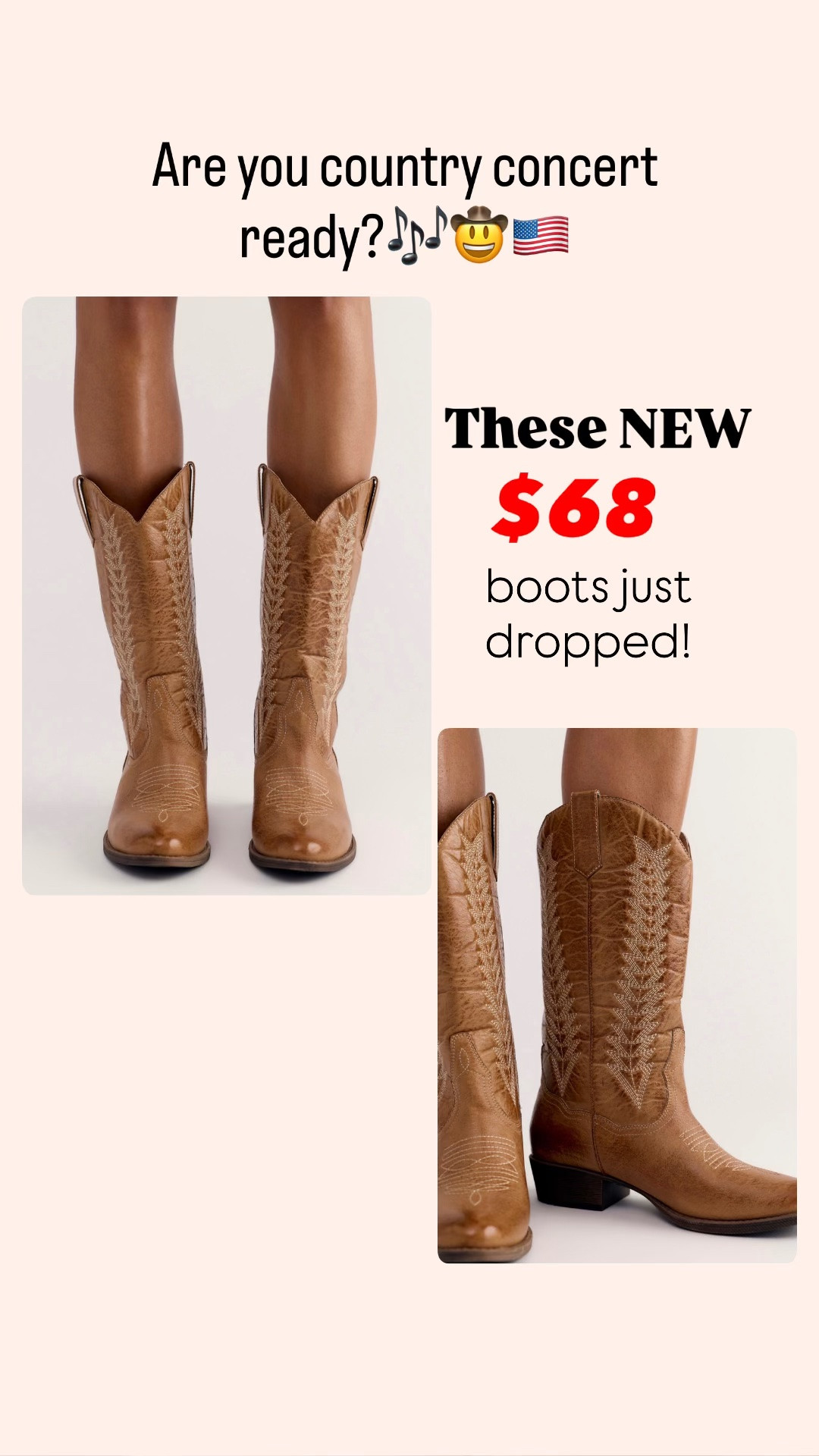 I gasped when I saw the price of these western/cowboy boots! I know and love this shoe brand and expect these boots to be great even at this price point. Available in black also. 

Country concert outfit inspo

#LTKmomlife #LTKOver40 #LTKgrwm