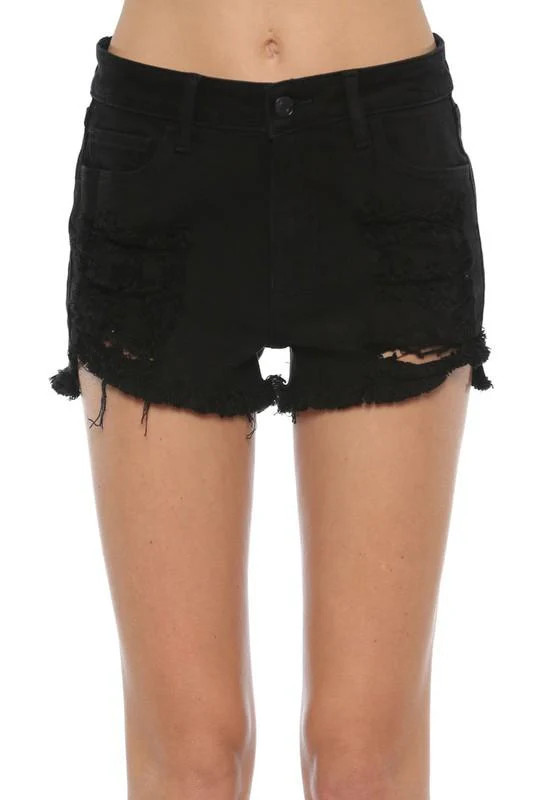 RESTOCK: Walk My Way Denim Shorts: Black | Bella and Bloom Boutique