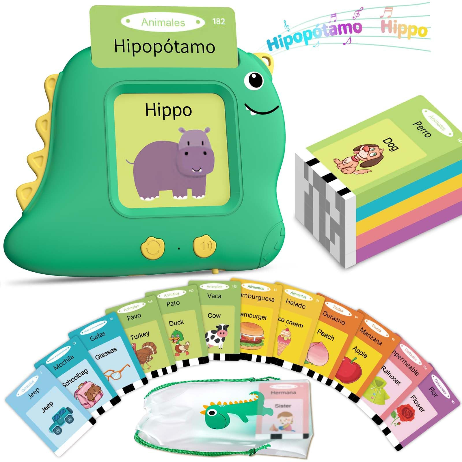 Spanish Talking Flash Cards Bilingual - Toddler Toys for 2 3 4 5 Year Old Boys and Girls, Autism ... | Amazon (US)