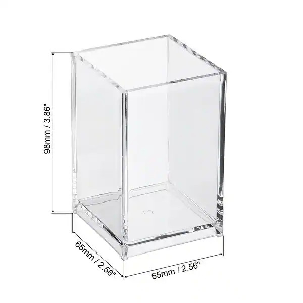 Acrylic Pen Holder Pencil Holder Organizer Cup Makeup Brush Holder, Clear 2pcs - Transparent - 65... | Bed Bath & Beyond
