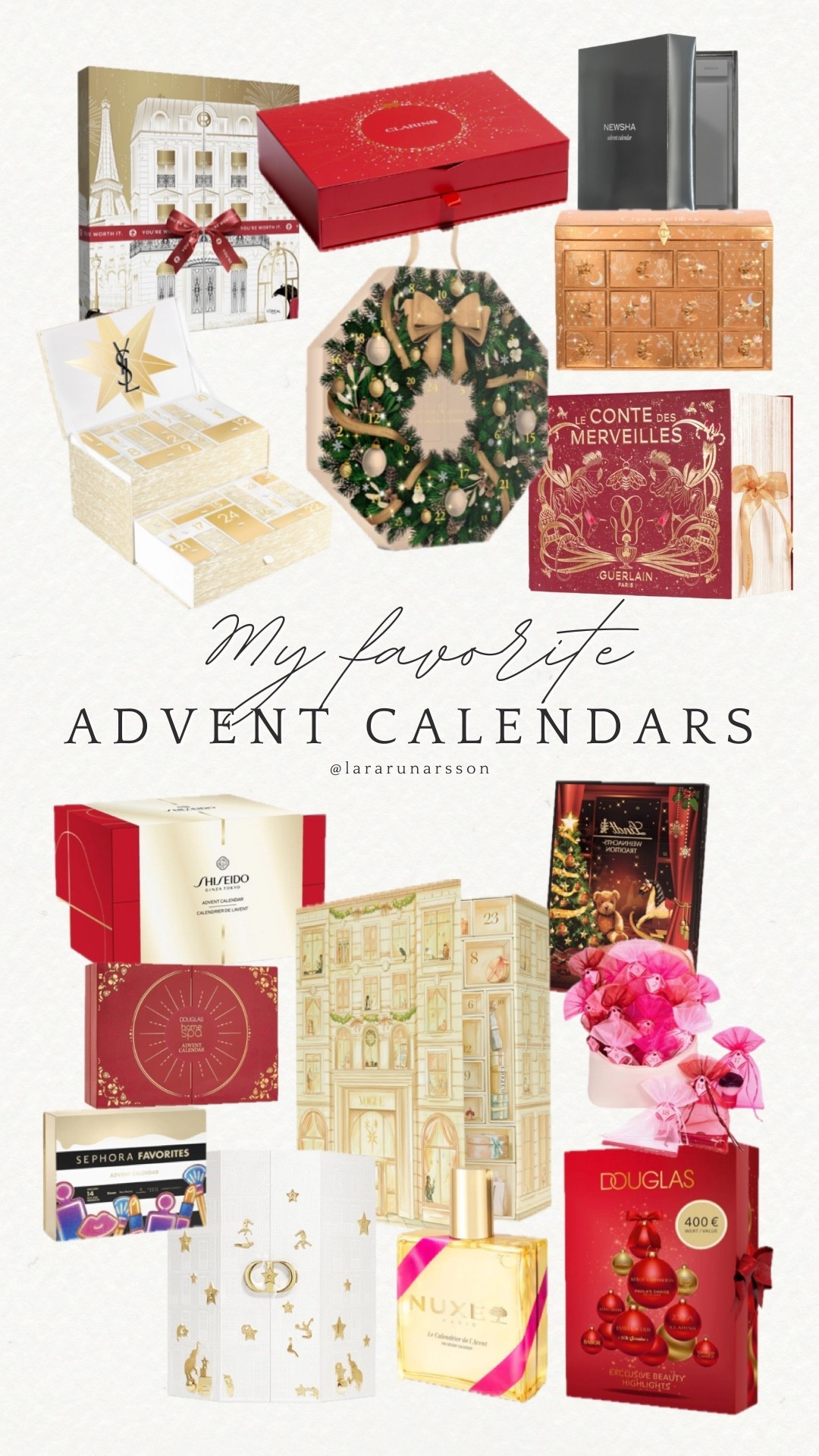 My favorite Advent calendars 

#christmas #advent #adventcalendar #gift #winter #beauty #cosmetics #perfume #skincare #chocolate #makeup #haircare #adventskalendar #weihnachten 


#LTKgiftguide #LTKwinter #LTKeurope
