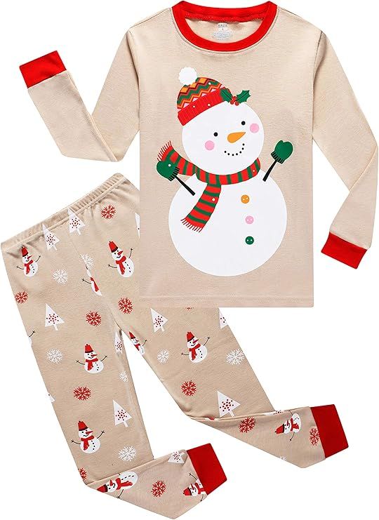 KikizYe Girls Boys Christmas Pajamas Sets 100% Cotton Holiday Pyjamas | Amazon (US)