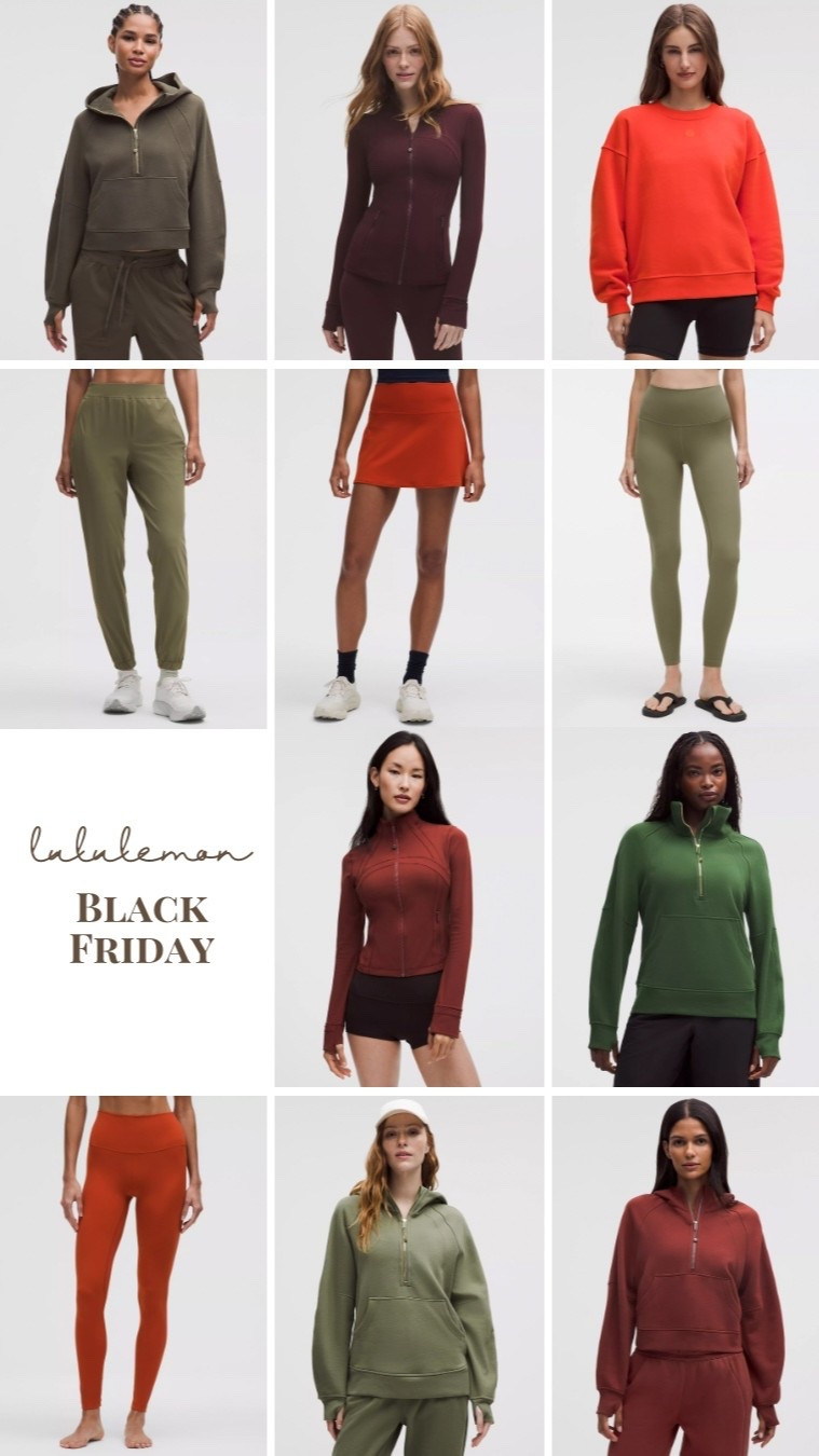 Lululemon Black Friday sale for autumns, true autumn, dark autumn, soft autumn, olive, chestnuts, rust, joggers, leggings, tennis skirt, 1/4 zip, hoodie, define jacket, work out active, midsize, mom, softstreme

#LTKFindsUnder100 #LTKCyberWeek #LTKGiftGuide