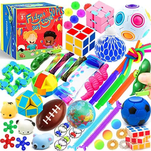 Sensory Toys Set 50 Pack, Stress Relief Fidget Hand Toys for Adults and Kids, Sensory Fidget and Squ | Amazon (US)