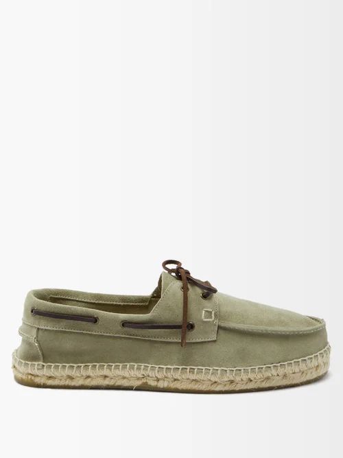 Manebí - Hamptons Suede Boat Shoes - Mens - Green | Matches (US)