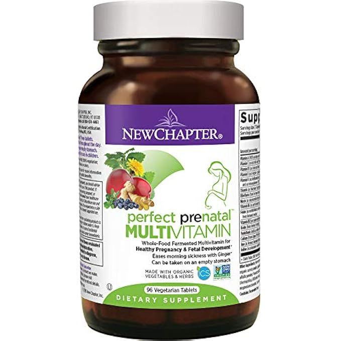 New Chapter Perfect Prenatal Vitamins, Organic Non-GMO Ingredients - Eases Morning Sickness with Gin | Amazon (US)