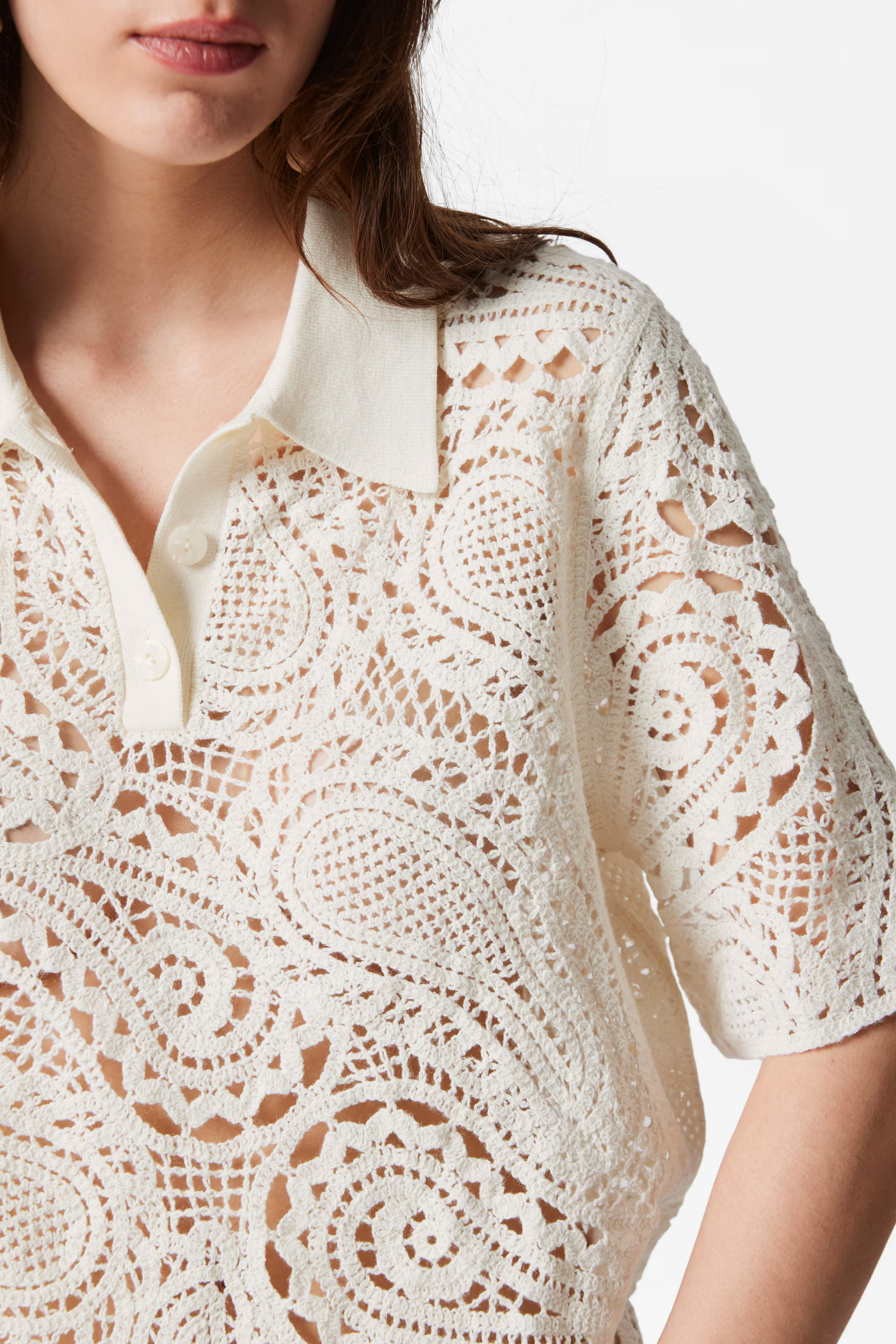 Gehäkeltes Poloshirt | H&M (DE, AT, CH, NL, FI)