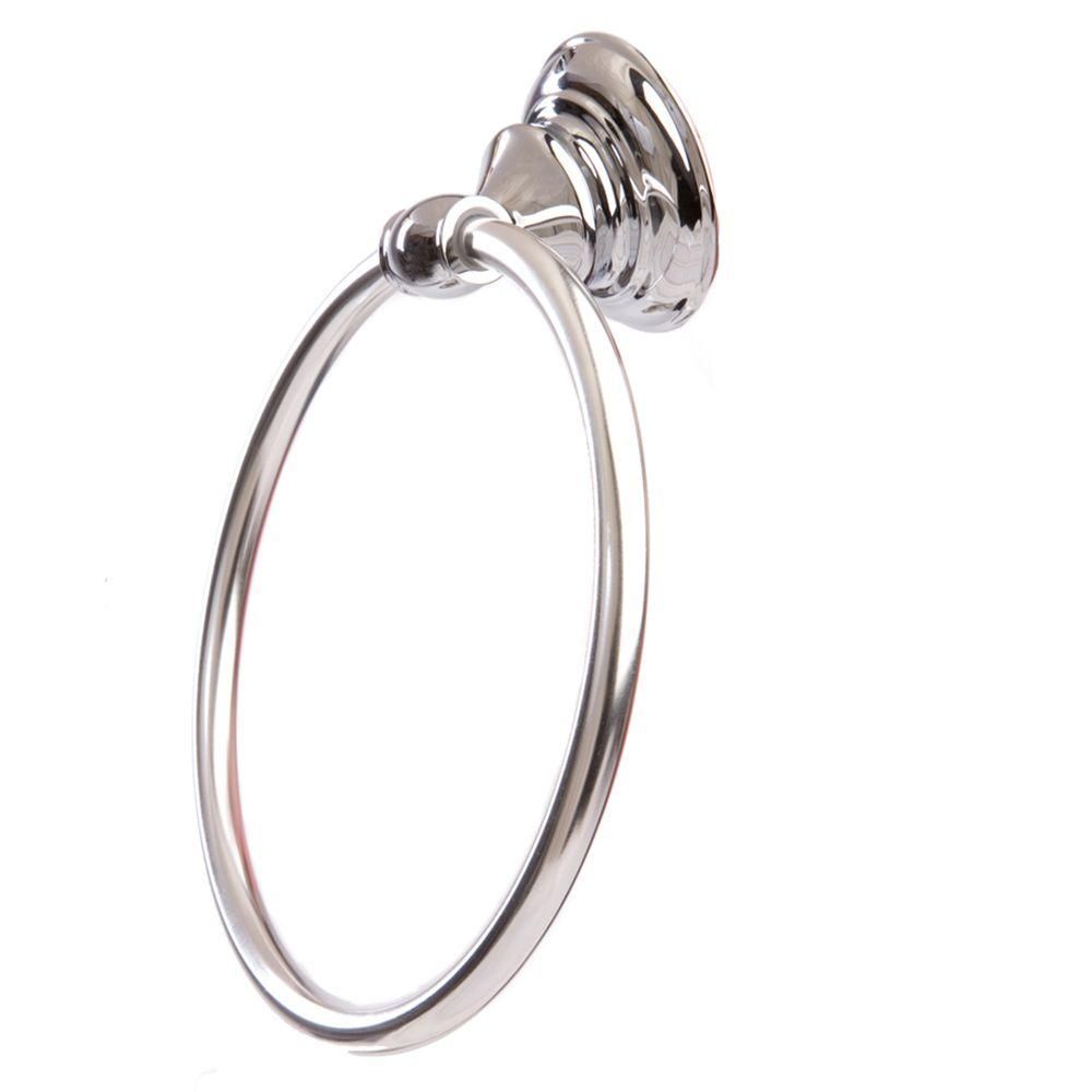 Highlander Collection Towel Ring in Chrome | The Home Depot