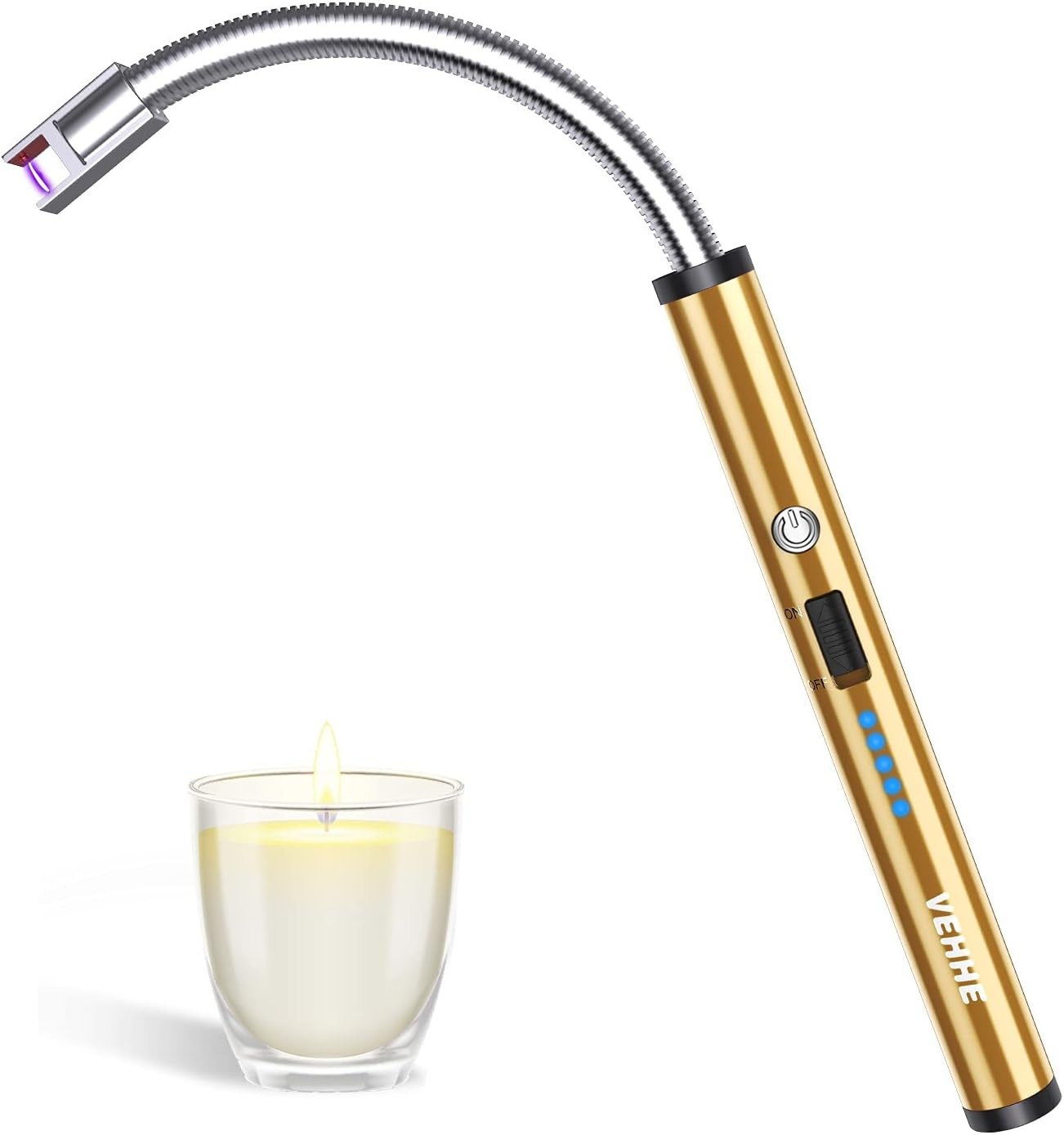 VEHHE Long Lighter, Rechargeable USB Arc Lighter with LED Battery Display Flexible Neck Lighter f... | Amazon (US)
